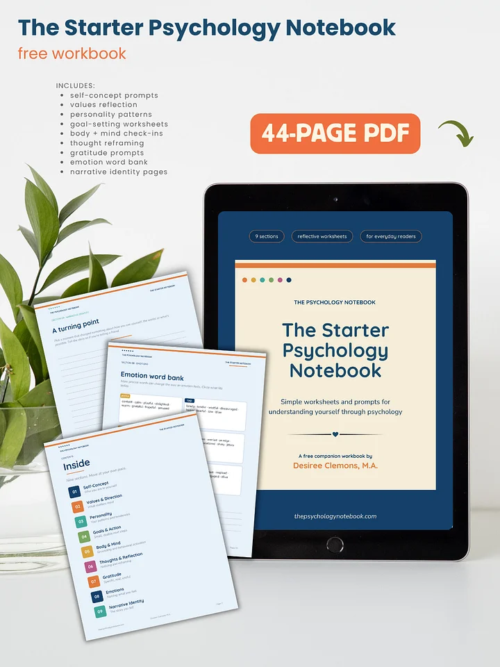 The Starter Psychology Notebook | Free Workbook product image (2)