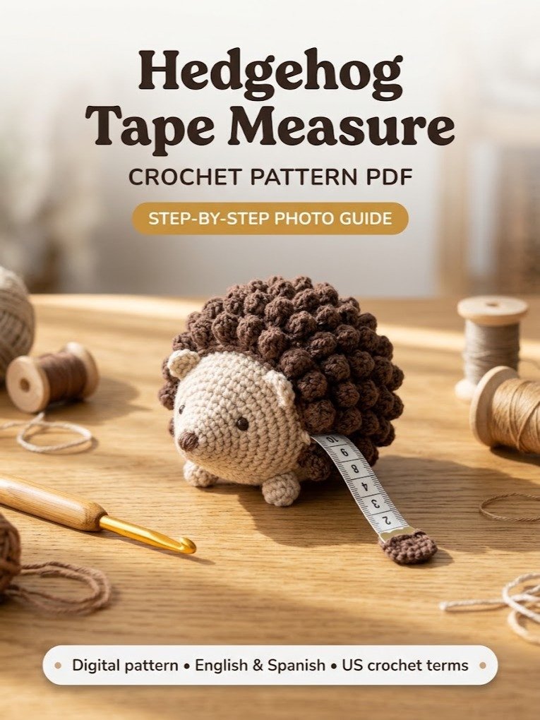 Hedgehog Tape Measure Crochet Pattern PDF product image (1)