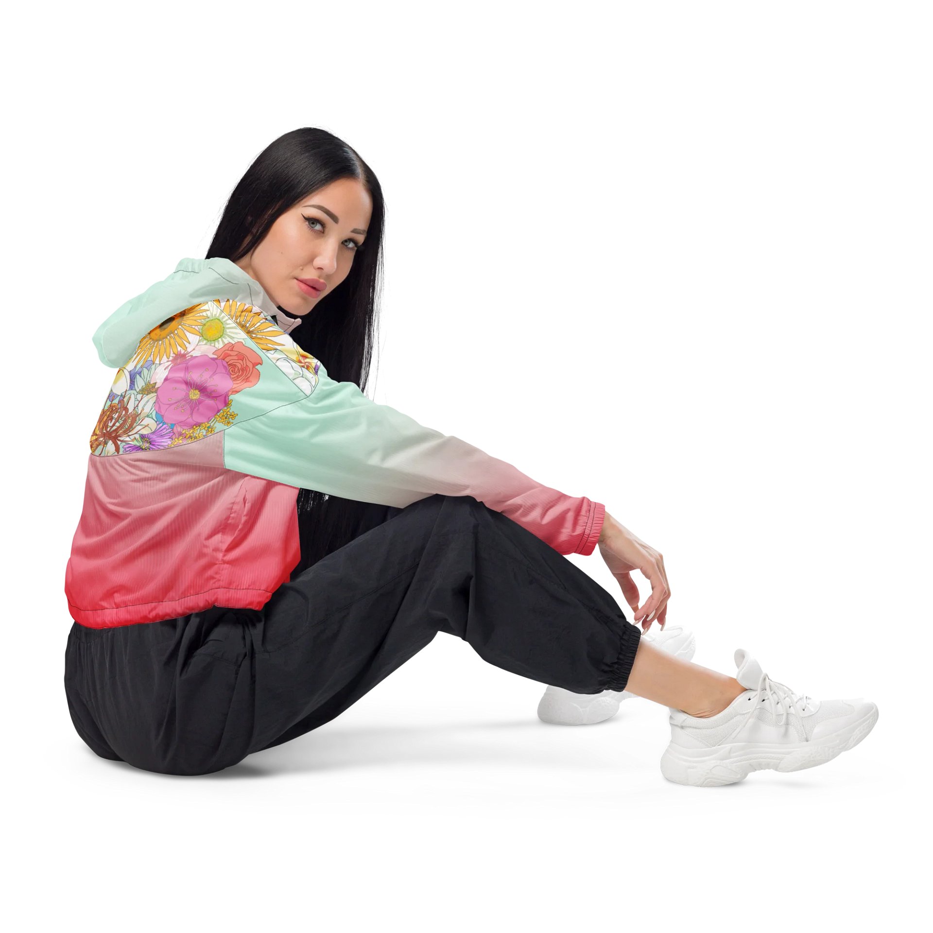 Flower Women's crop Windbreaker product image (4)