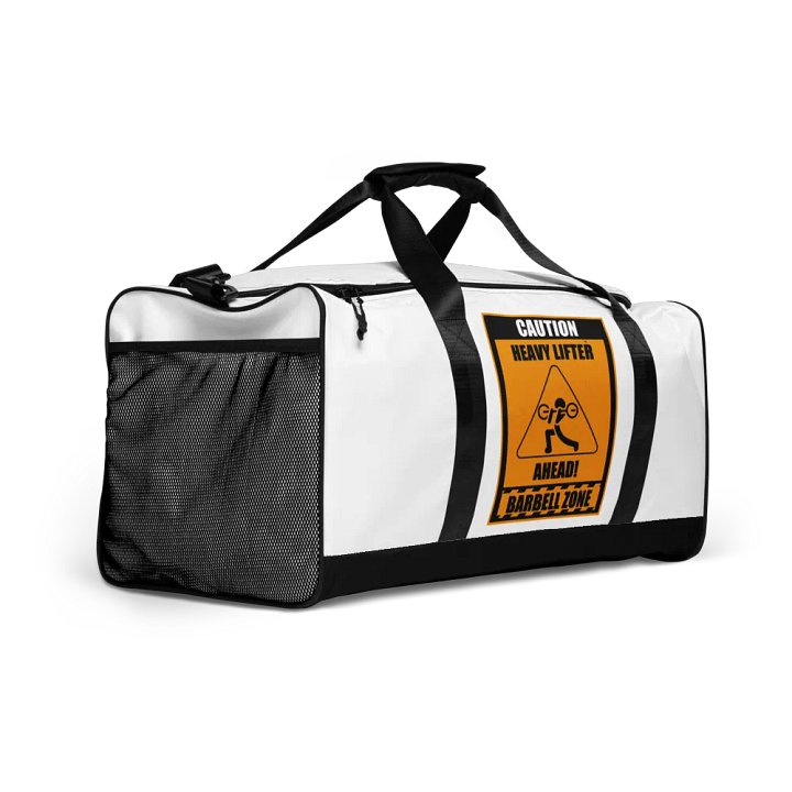 Caution Heavy Lifter Ahead-Barbell Zone Duffle Bag product image (2)
