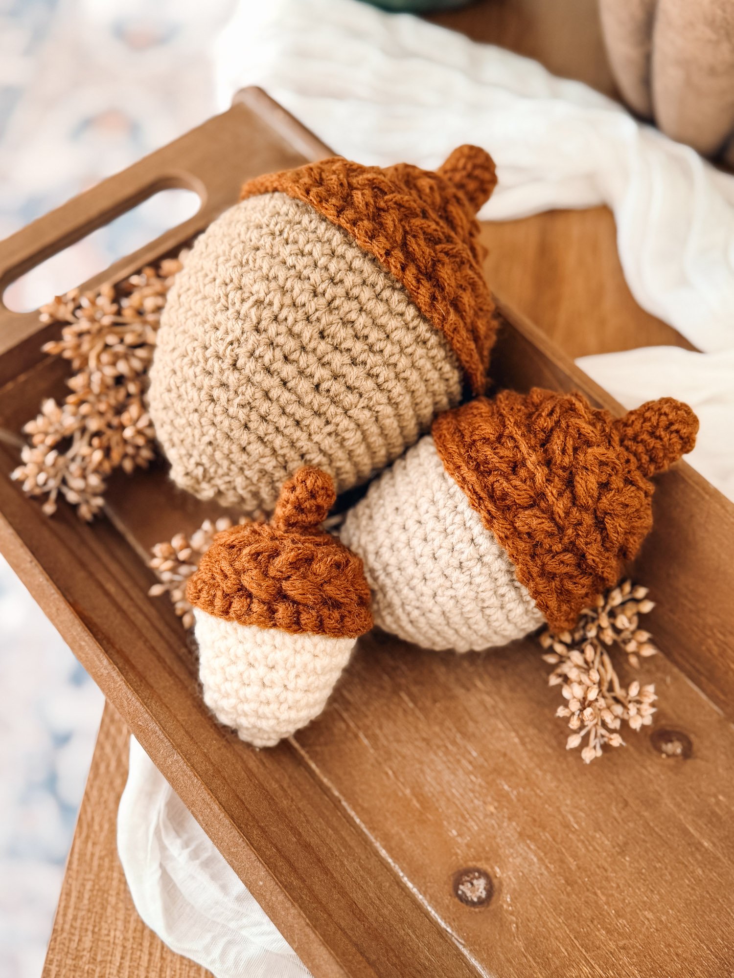 Wheat Stitch™ Crochet Acorns | PDF + Video + App product image (4)