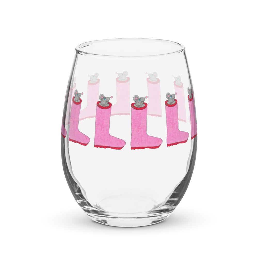 Rain boot mouse Stemless Wine Glass product image (4)