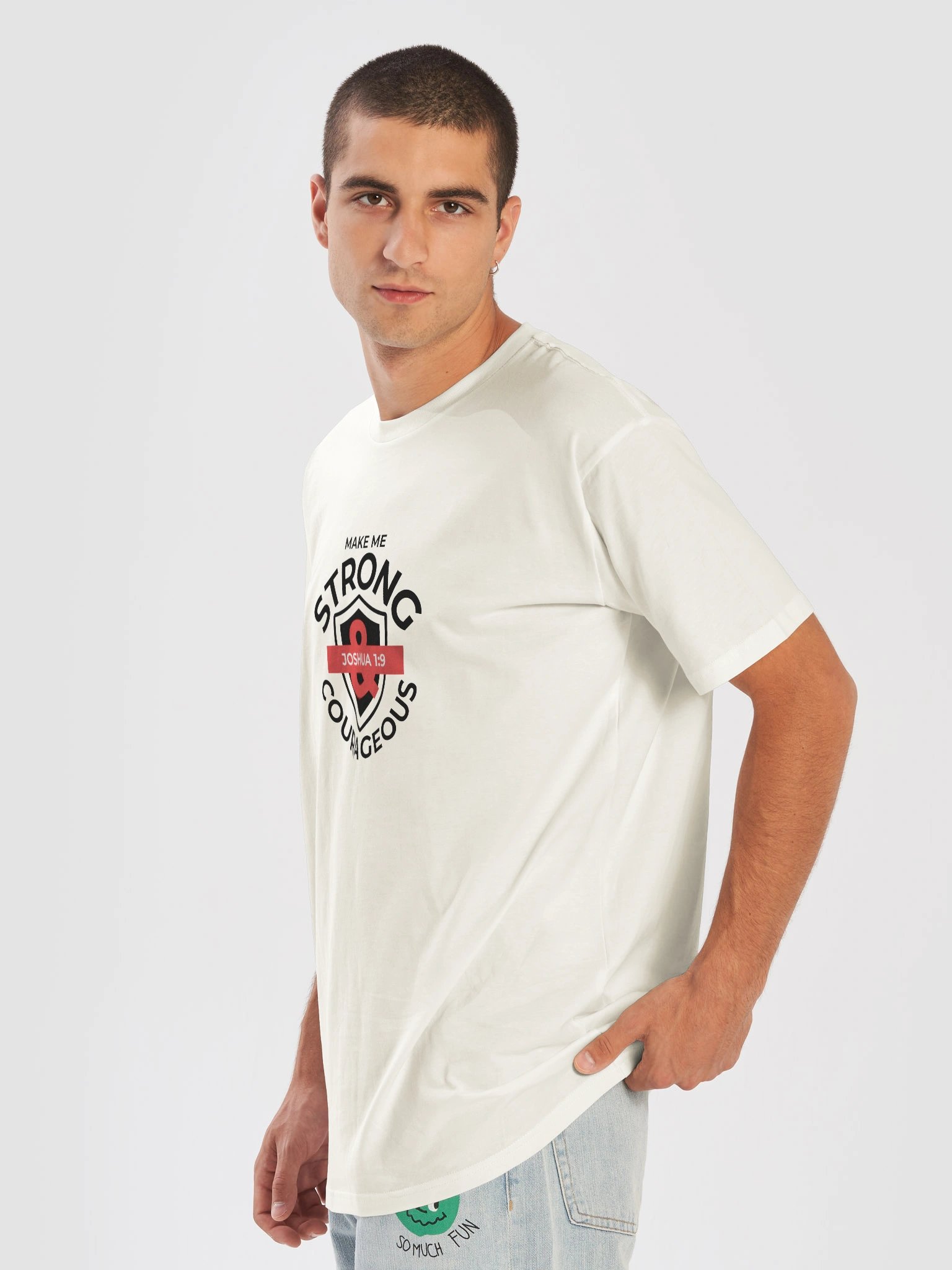 Make Me Strong & Courageous — Light Unisex Premium Tee product image (14)