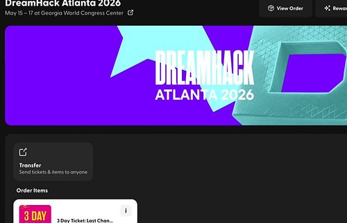 Ok so asked off for the 13-15th of May off of work for @dreamhack & the @ghostgaming event :D

Just copped my 3 Day ticket us...