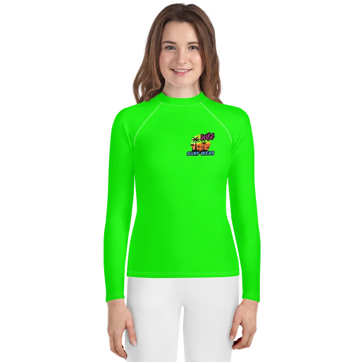 Wild Green Neon Youth Rashguard product image (2)