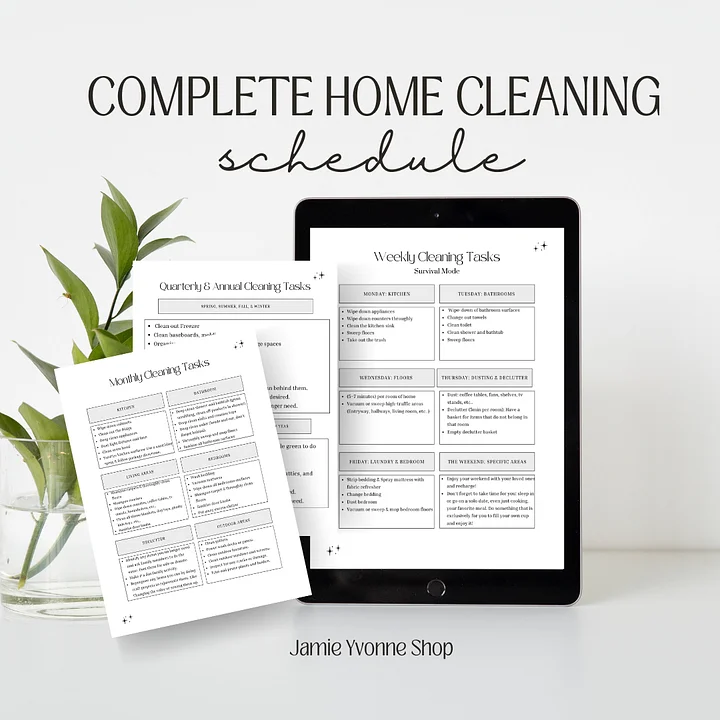 Complete Digital Cleaning Schedule | Daily, Weekly, Monthly, Quarterly & Annual Routine Survival and Emergency Schedules Digital Download product image (2)
