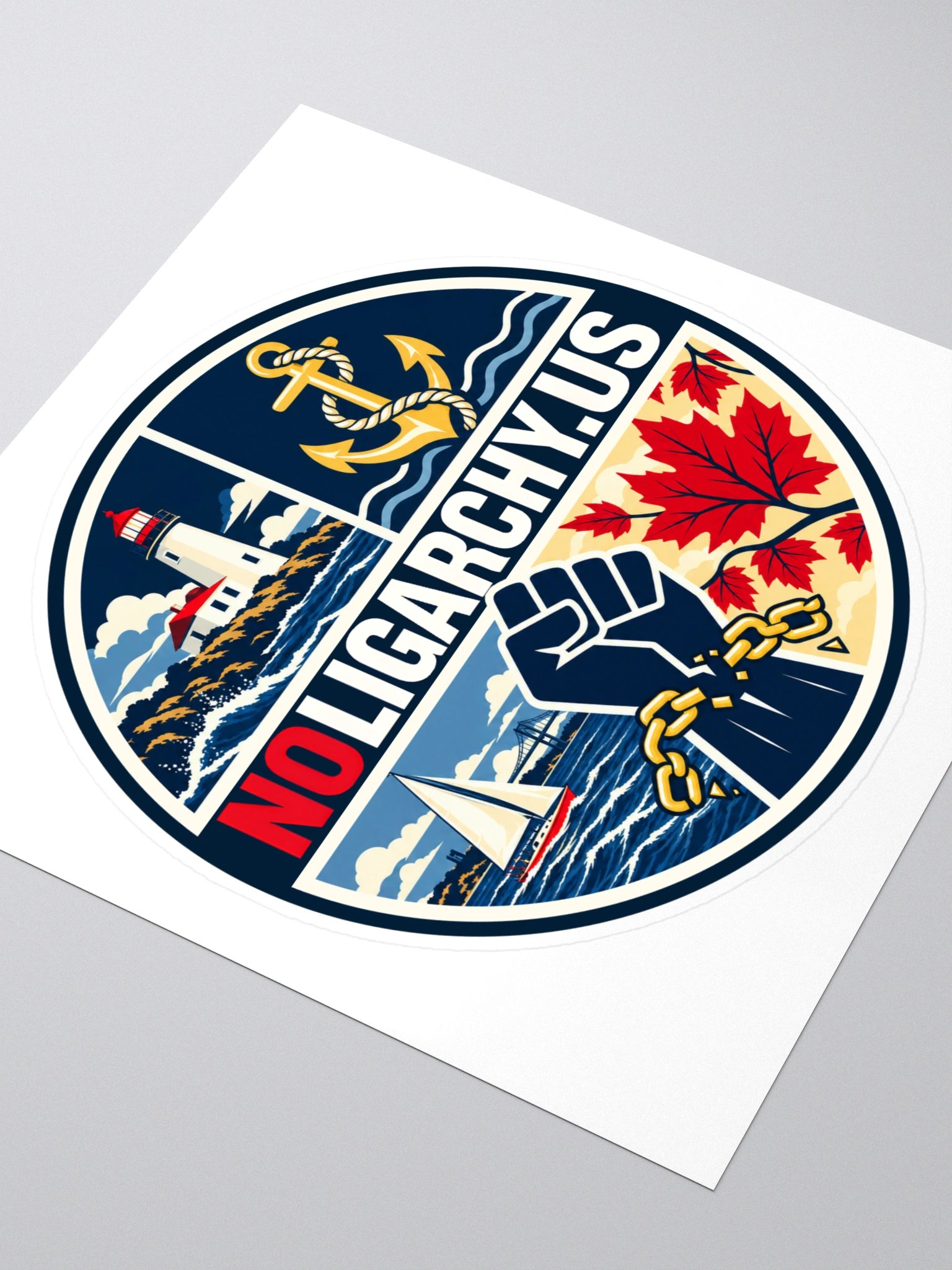 Rhode Island NOLIGARCHY.US sticker product image (3)