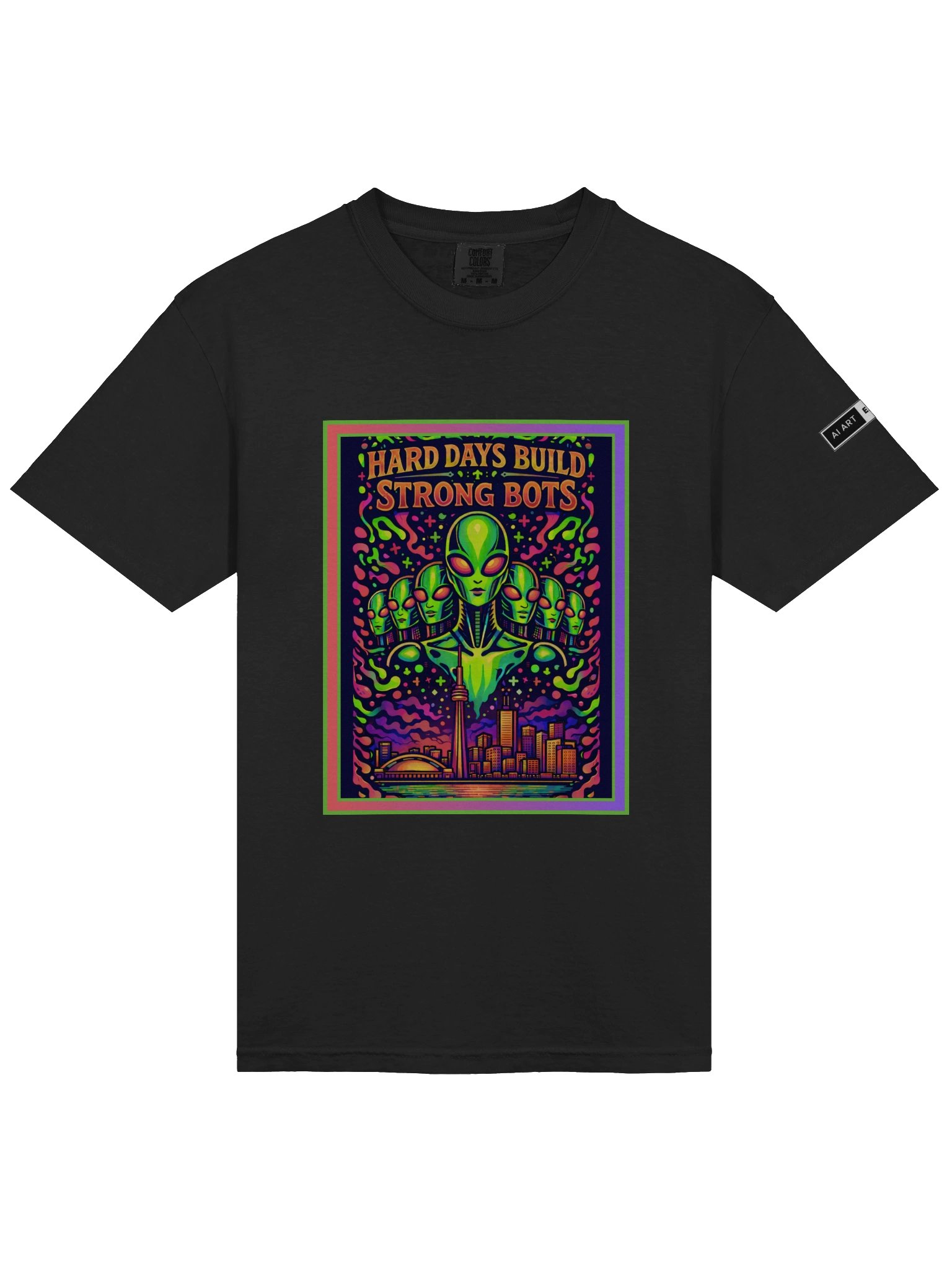 "HARD DAYS BUILD STRONG BOTS" cotton T-shirt product image (1)
