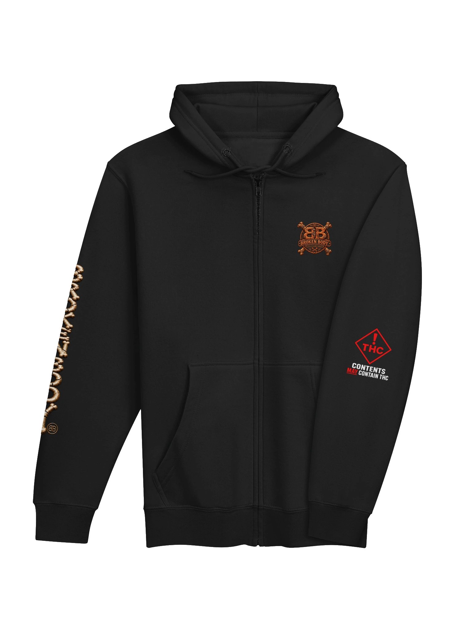 BROKEN BODY™ — CHECK ENGINE / THC — FULL ZIP HOODIE product image (4)