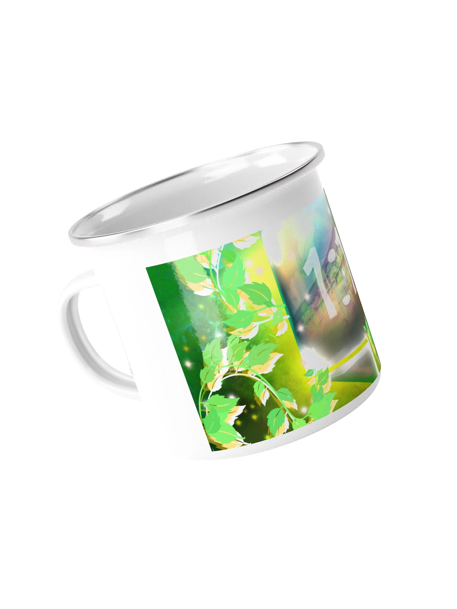 AiG Logo Enhanced into a Solarpunk Artifact Nature Glow Enamel Mug product image (4)