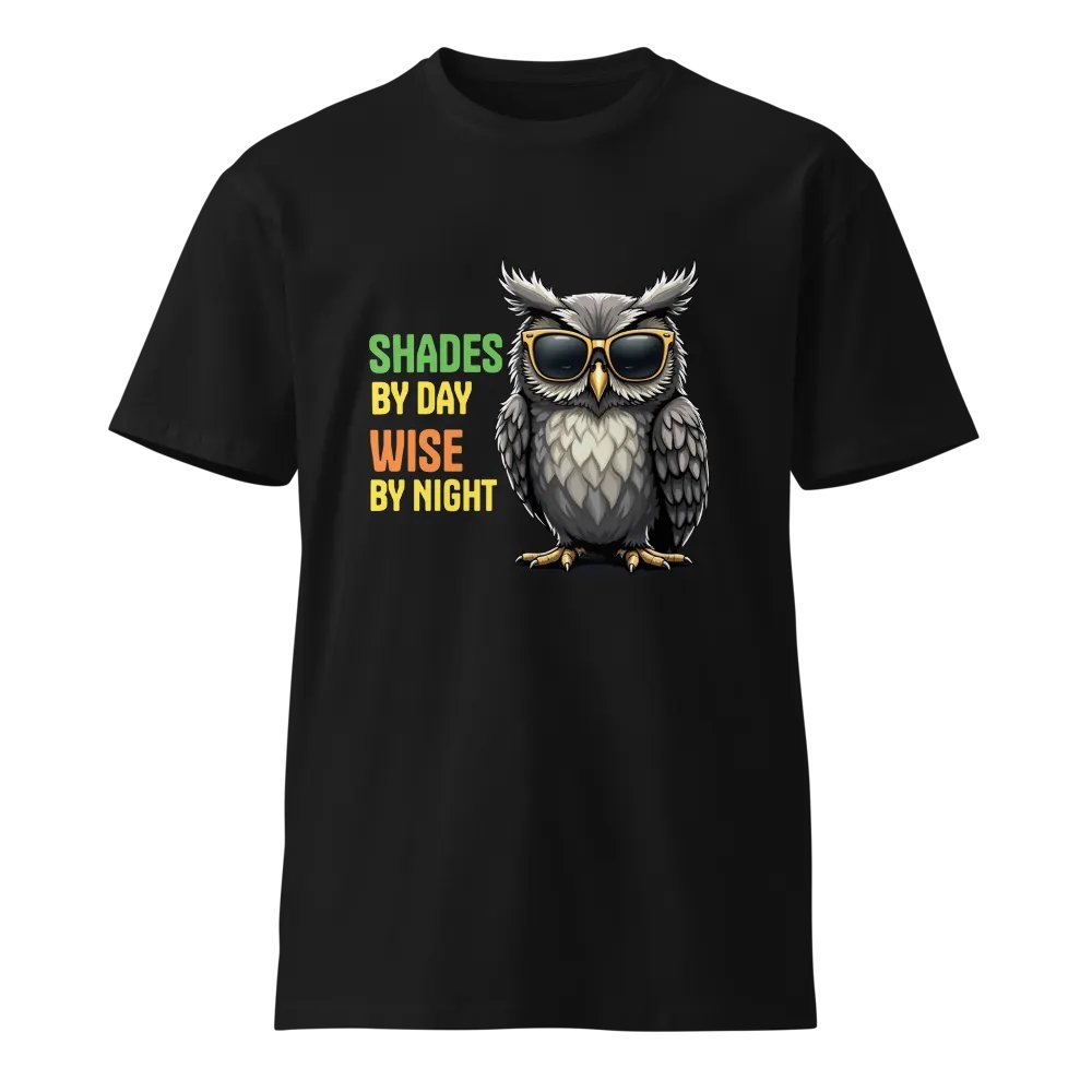Shades By Day - Wise By Night : Owl Sunglasses T-Shirt product image (1)