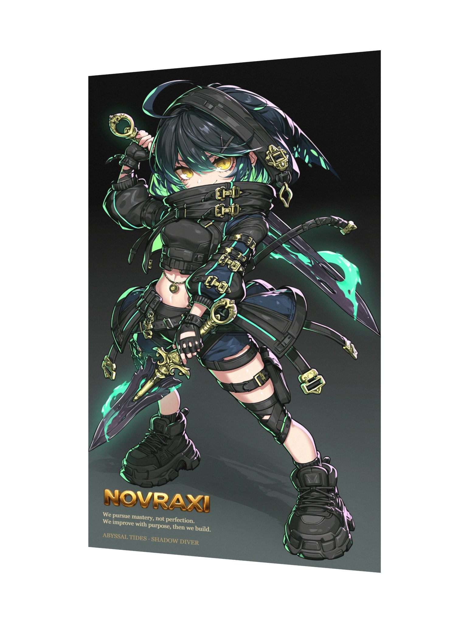 Shadow Diver Anime Poster | Dark Fantasy Gaming Wall Art product image (4)