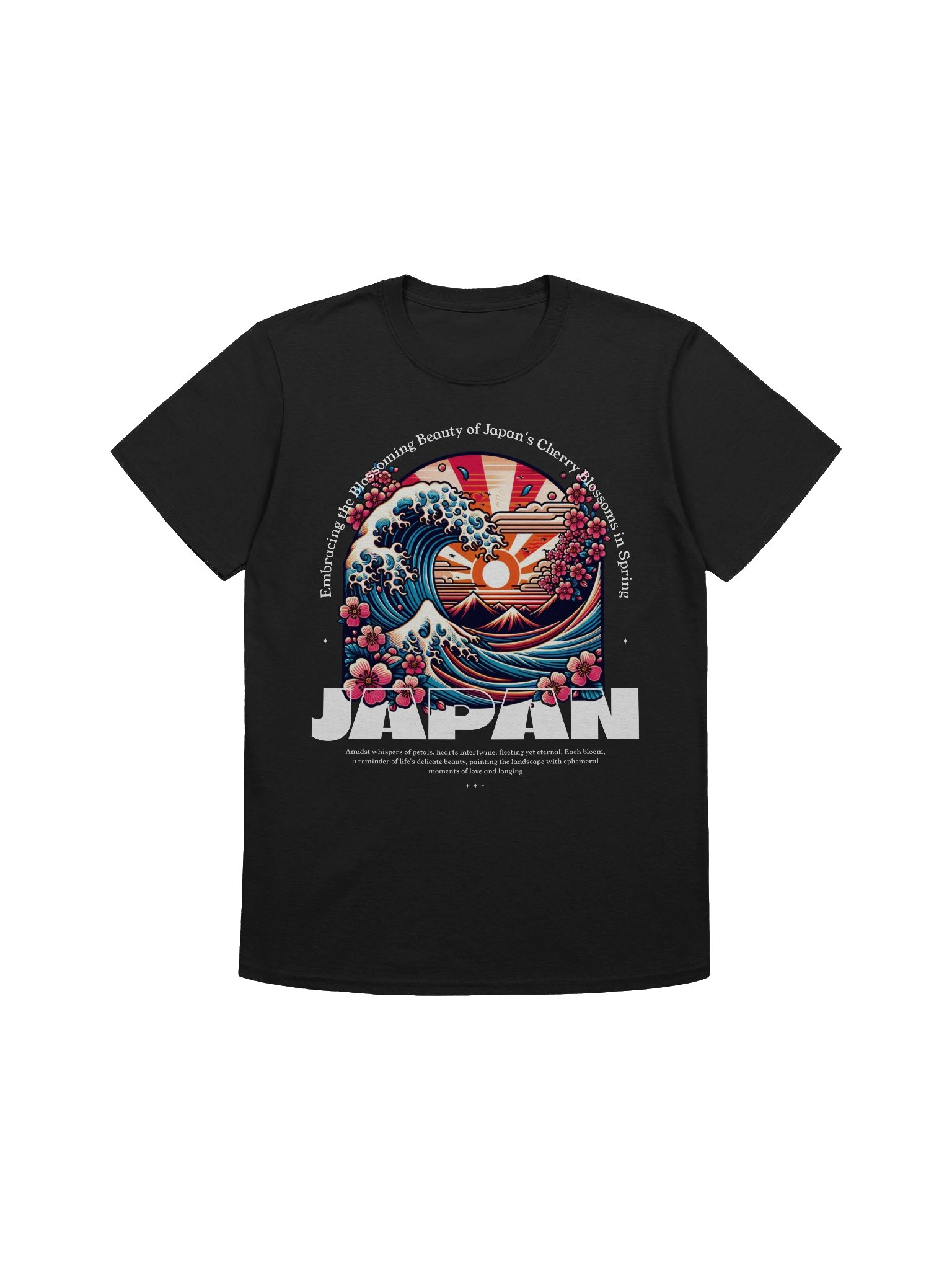 Cherry Blossom Wave Japan T-Shirt - Gildan Softstyle product image (1)