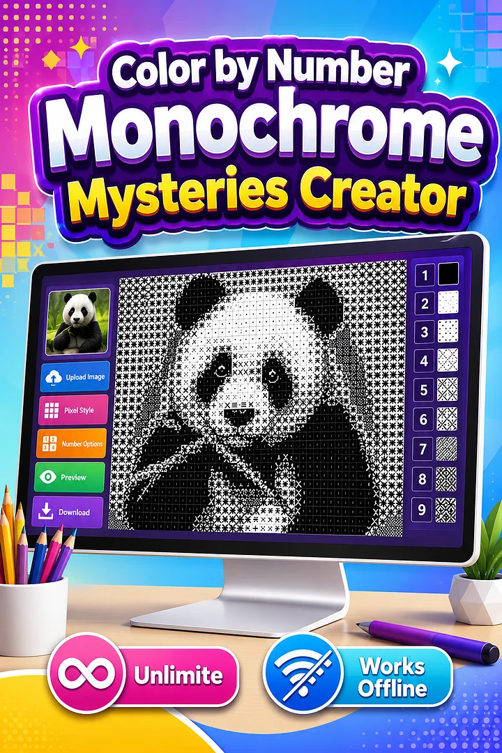 Color by Number Monochrome Mysteries Creator product image (1)