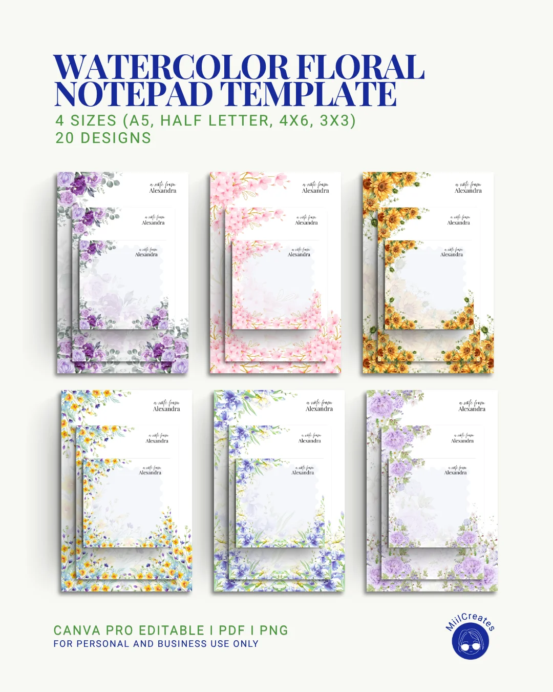 Watercolor Floral Notepad product image (1)
