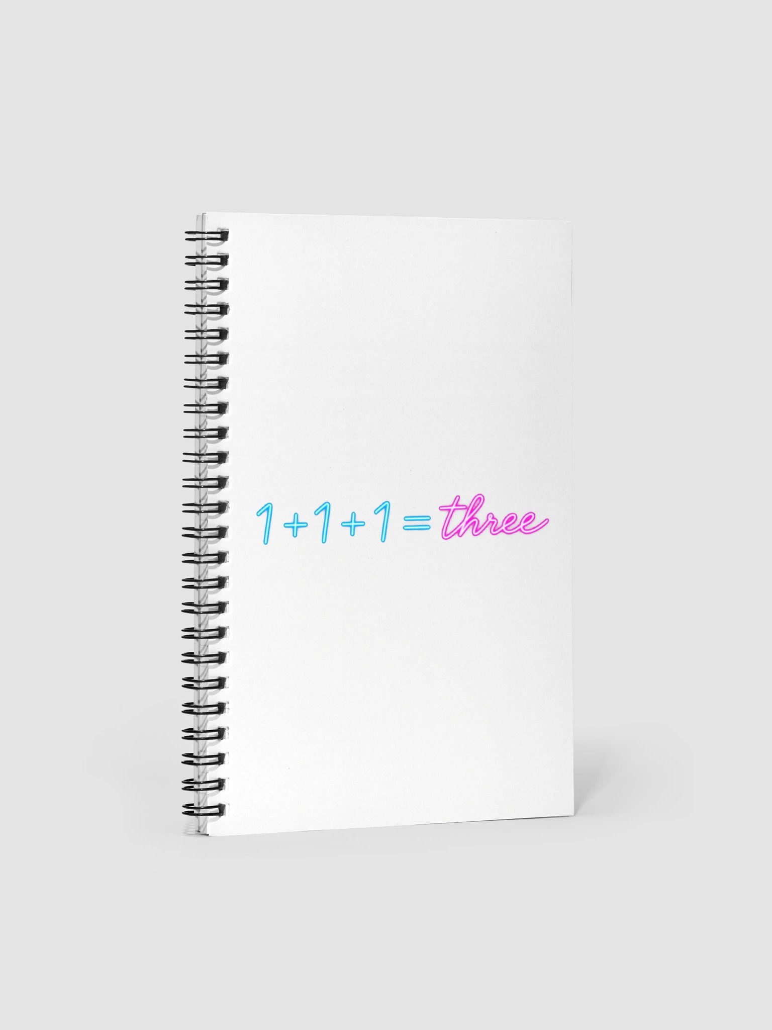 “1 + 1 + 1 = Three” Neon Notepad product image (1)