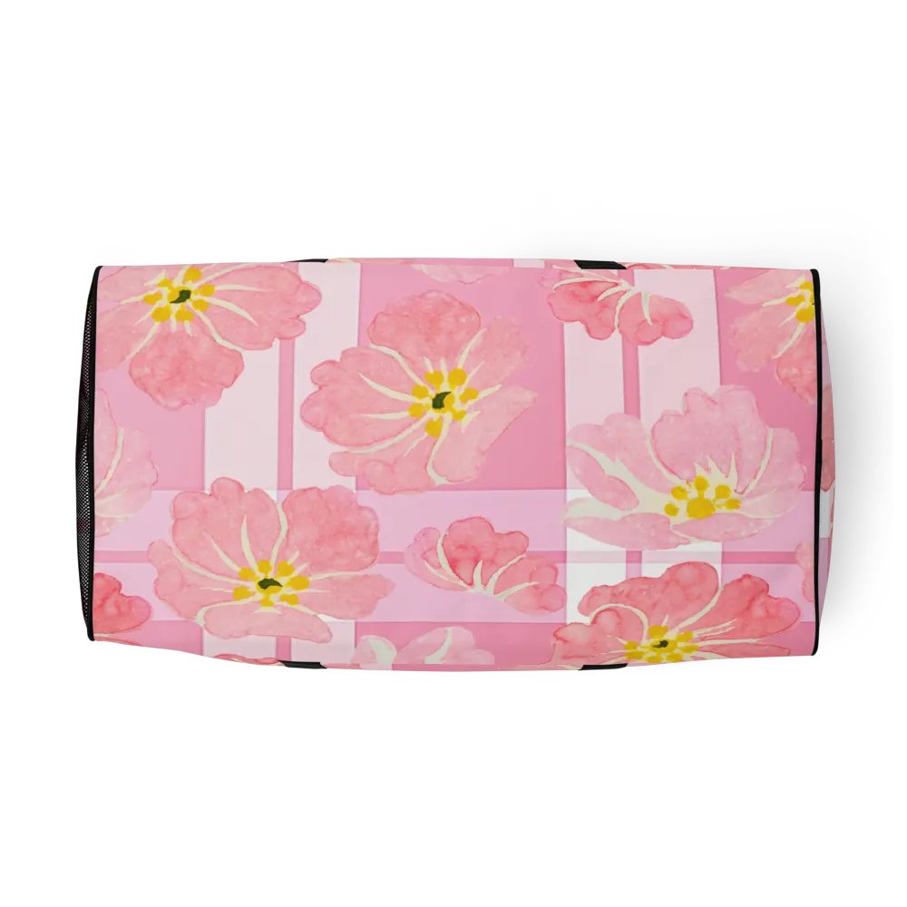 Pink Hibiscus Gingham Duffle Bag product image (11)