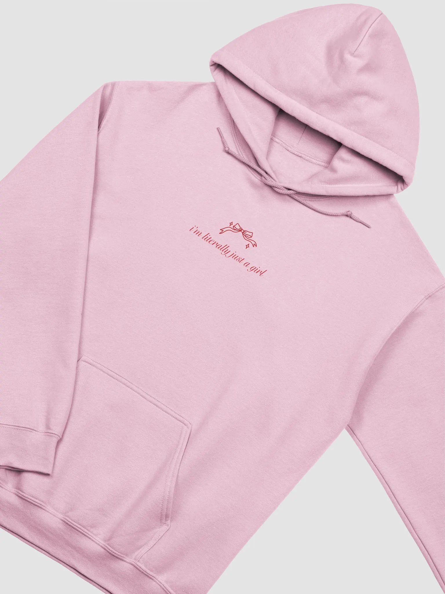 i'm literally just a girl printed hoodie [red lettering] product image (6)