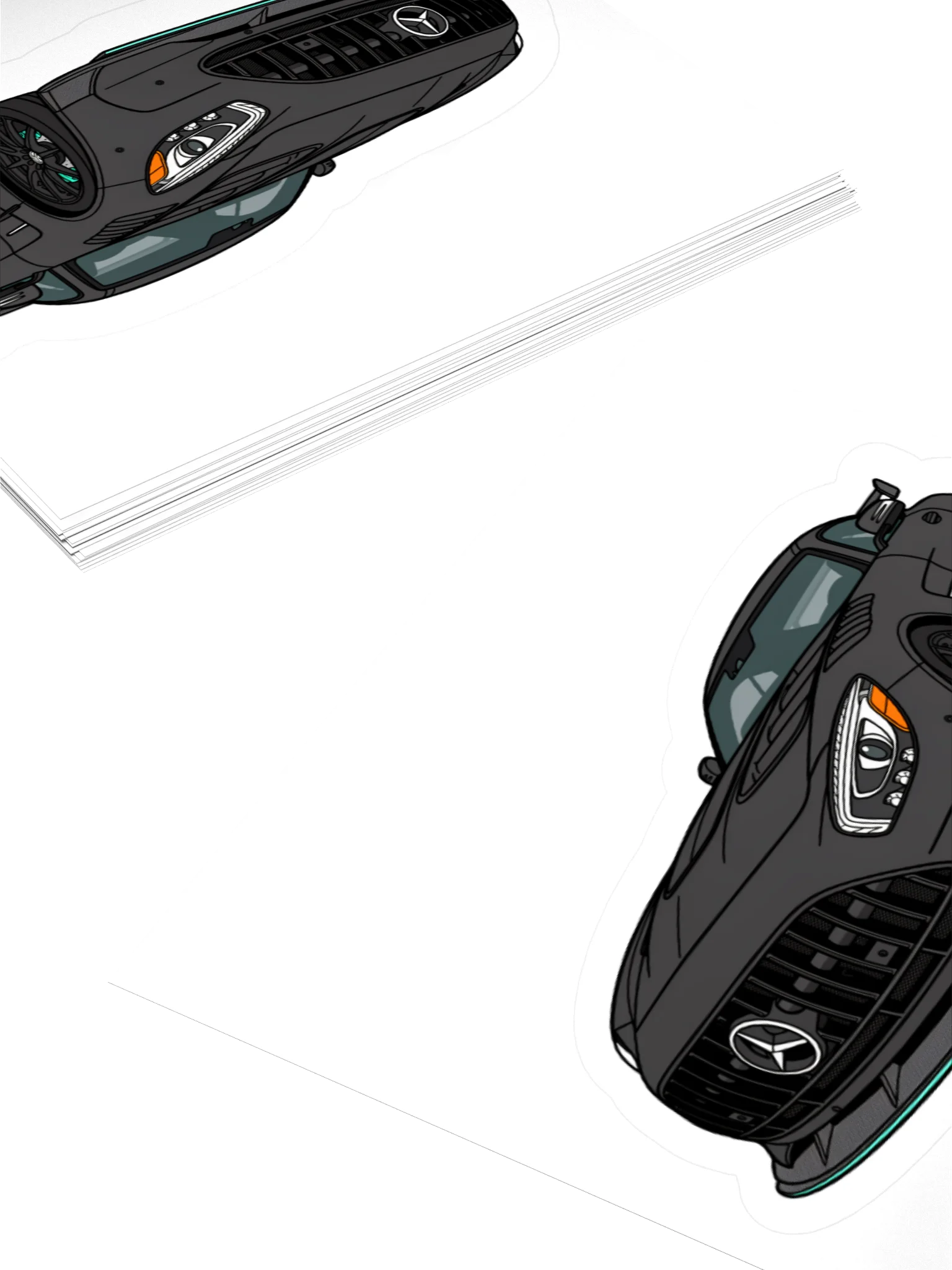 Black Mercedes-AMG GT Sticker (Retro, Sketch, Silhouette) product image (10)