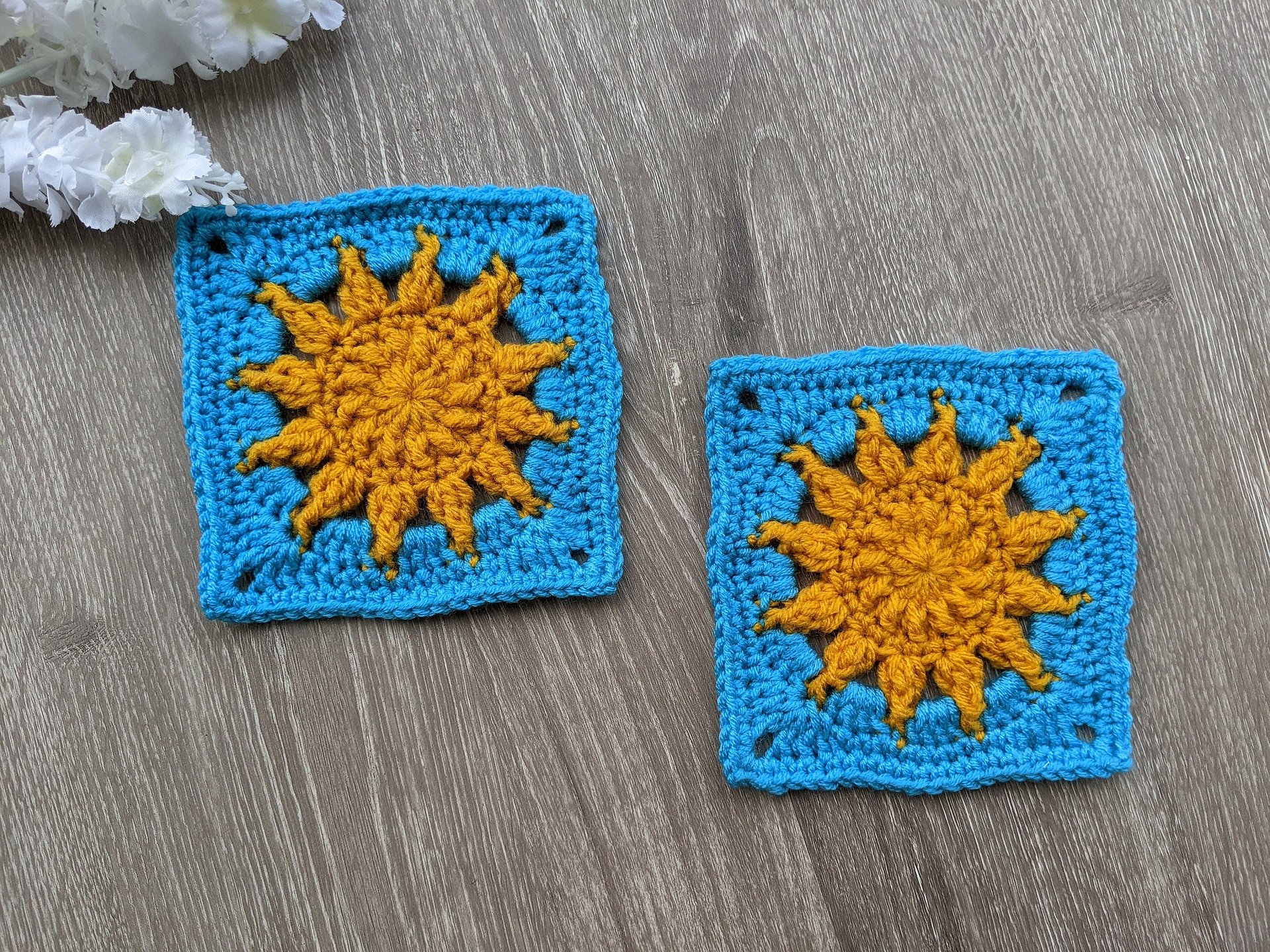 Crochet Large Sun Granny Square Pattern product image (5)