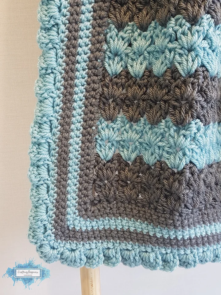 Stripes & Ruffles Baby Blanket Crochet Pattern By Crafting Happiness product image (2)