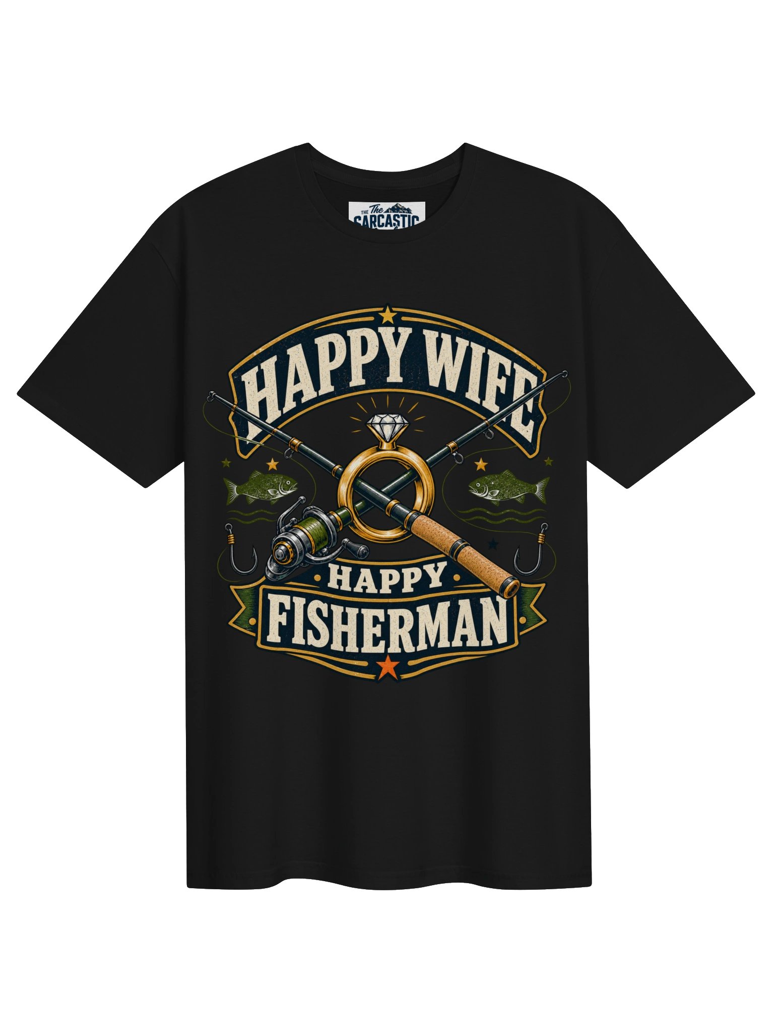 Happy Wife Happy Fisherman T-shirt product image (1)