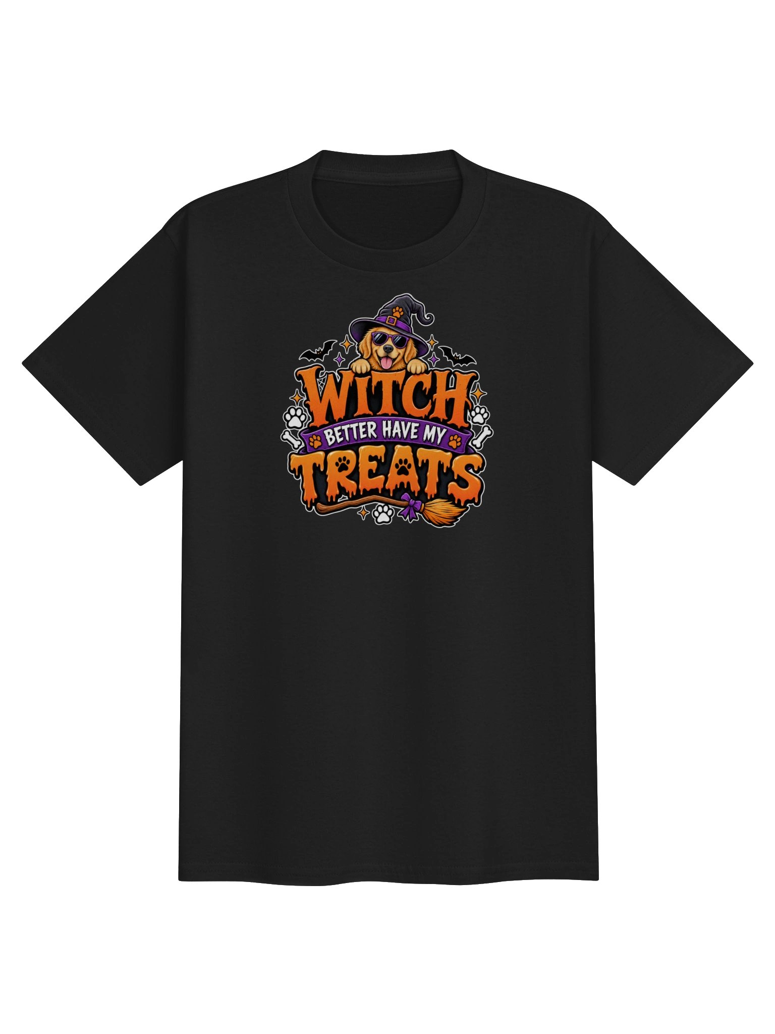 Witch Better Have My Treats Kids Halloween T-Shirt – Funny Dog Lover Tee product image (3)
