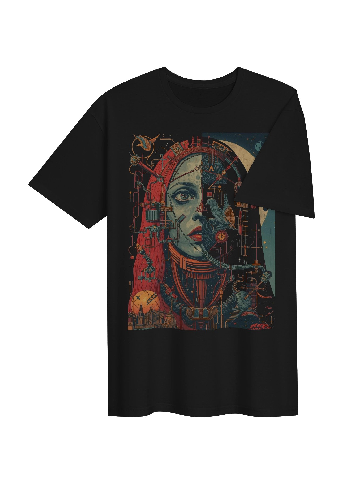 Mechanical vs. Celestial Split-Face T-Shirt product image (7)