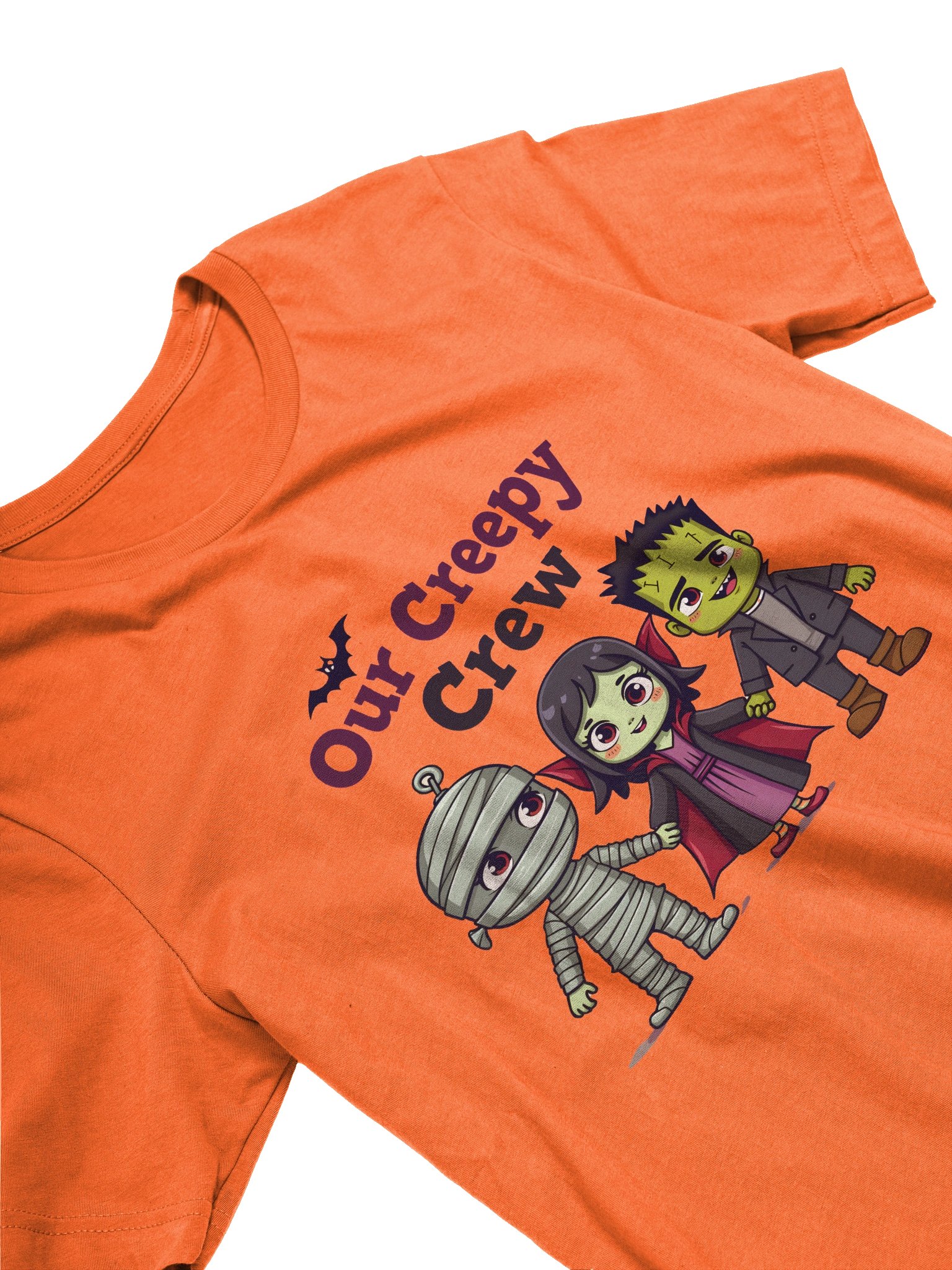 Creepy Crew Halloween T-Shirt | Cute Monster Characters Tee | Spooky Mummy Vampire Frankenstein Shirt product image (3)