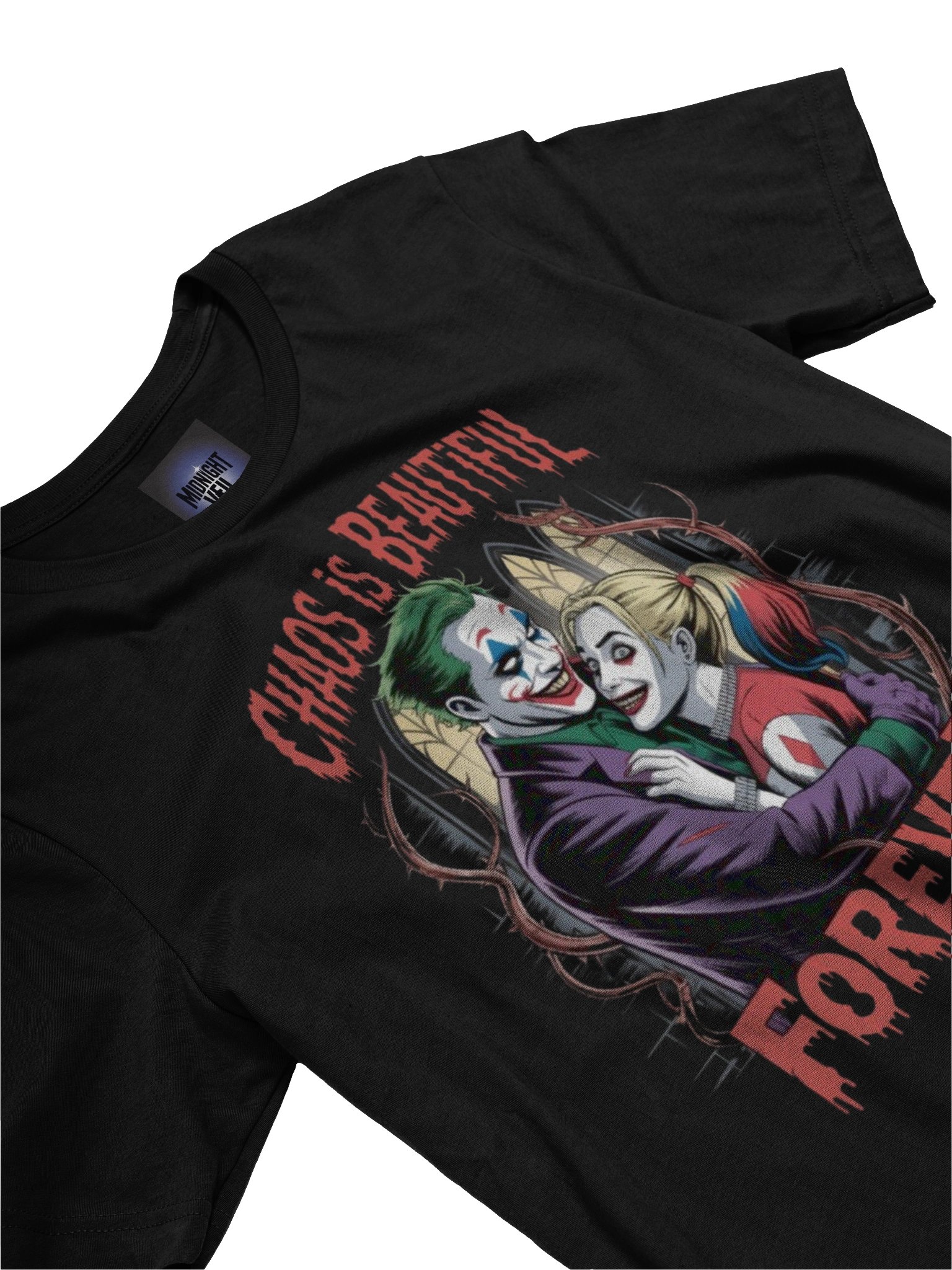 Chaos is Beautiful Forever: Joker and Harley Quinn Eternal Embrace T-Shirt product image (5)