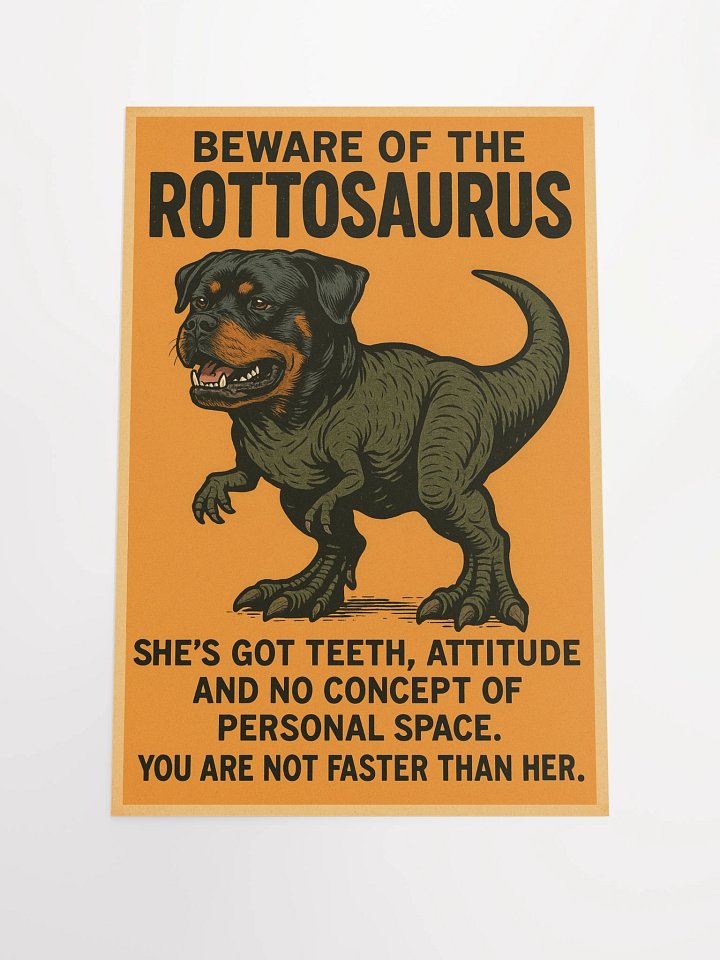 Beware of the Rottosaurus WARNING POSTER (SHE VERSION) product image (3)