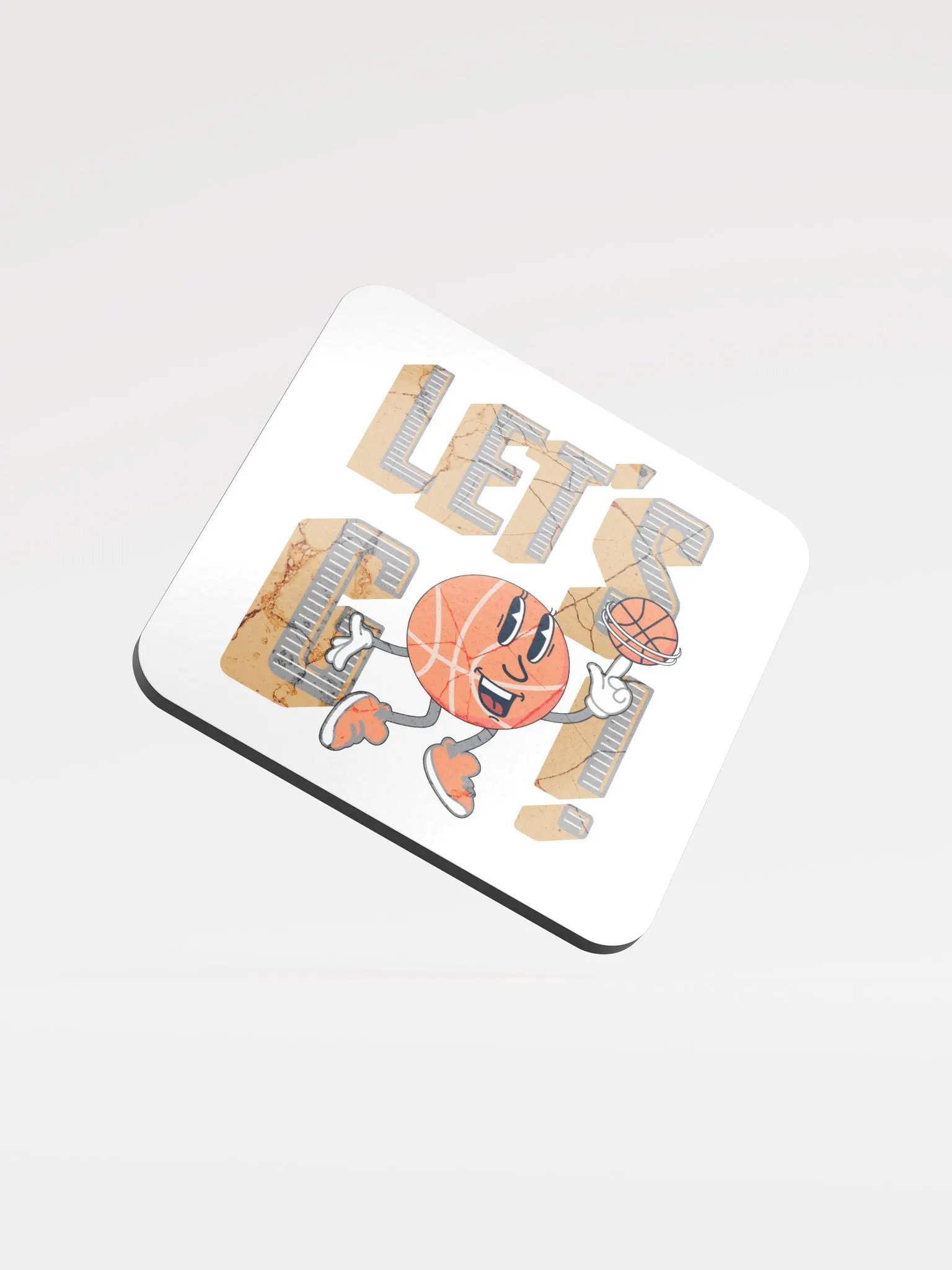 Lets Go Basketball Mascot Head Coaster product image (2)