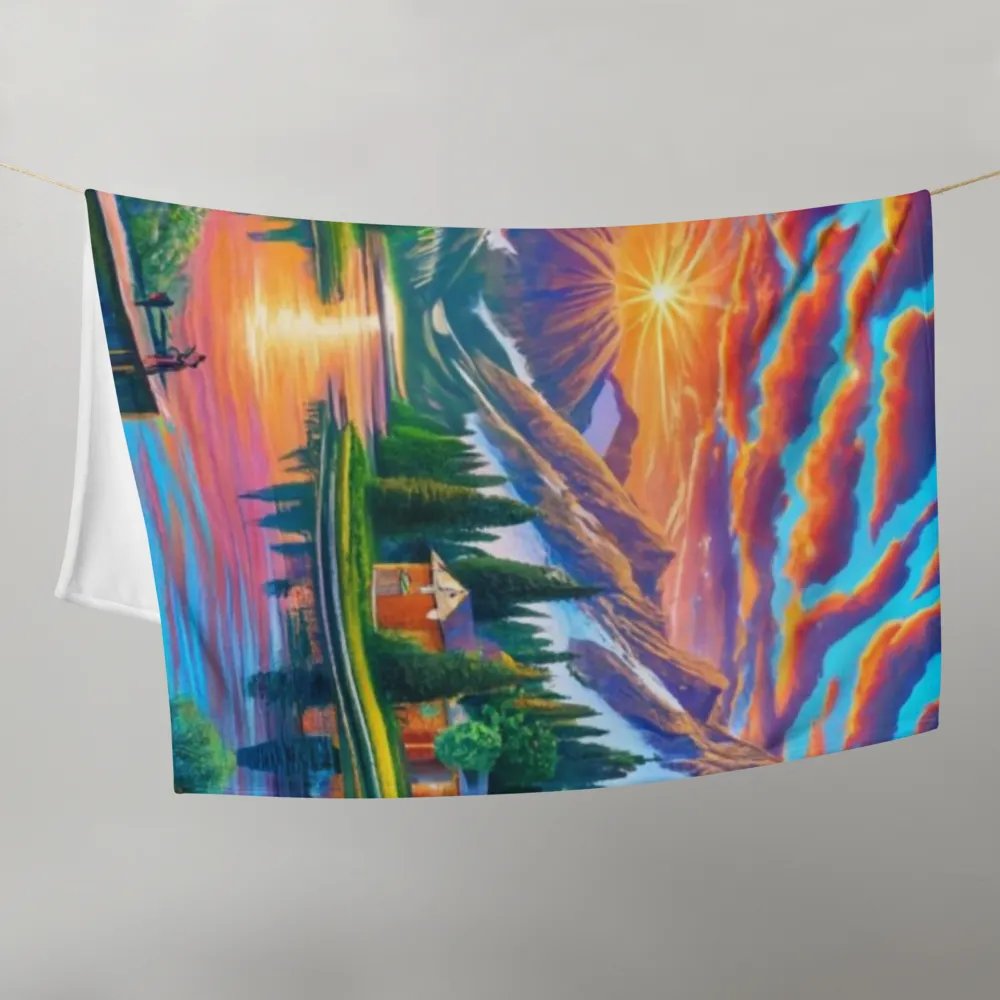 Mountain Lake Cottages Throw Blanket product image (10)