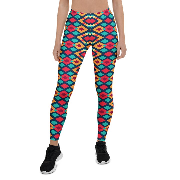 Comfortable Leggings with Colorful Geometric Triangles product image (1)