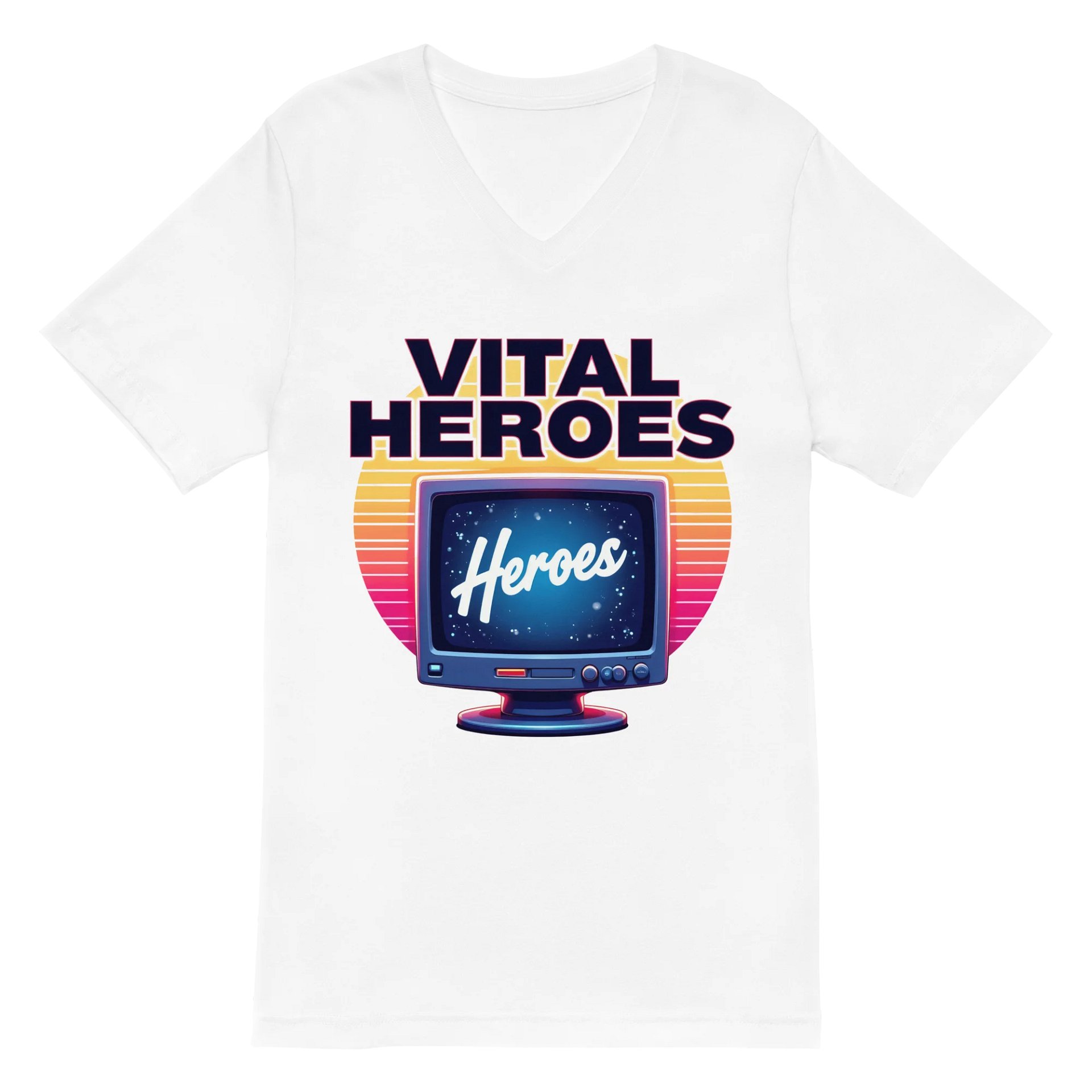 VITAL HEROES Retro TV V-Neck Tee product image (2)