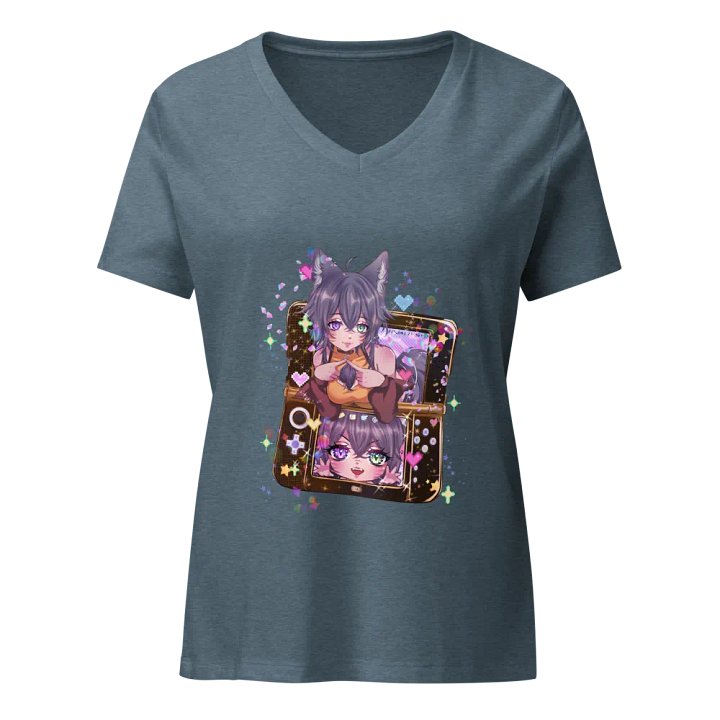 WolfcatRisi Gamer Waifu Women's V-Neck T-shirt product image (1)