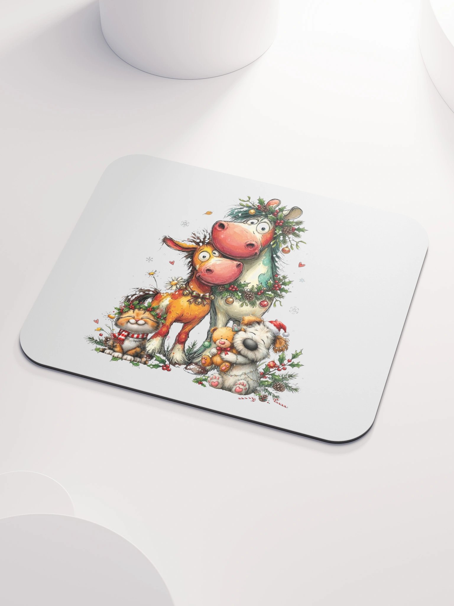 Whimsical Christmas Animals Mouse Pad product image (3)