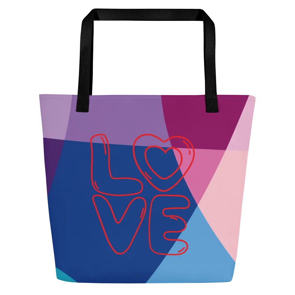 “Love” Multi-color Geometric Tote Bag product image (3)