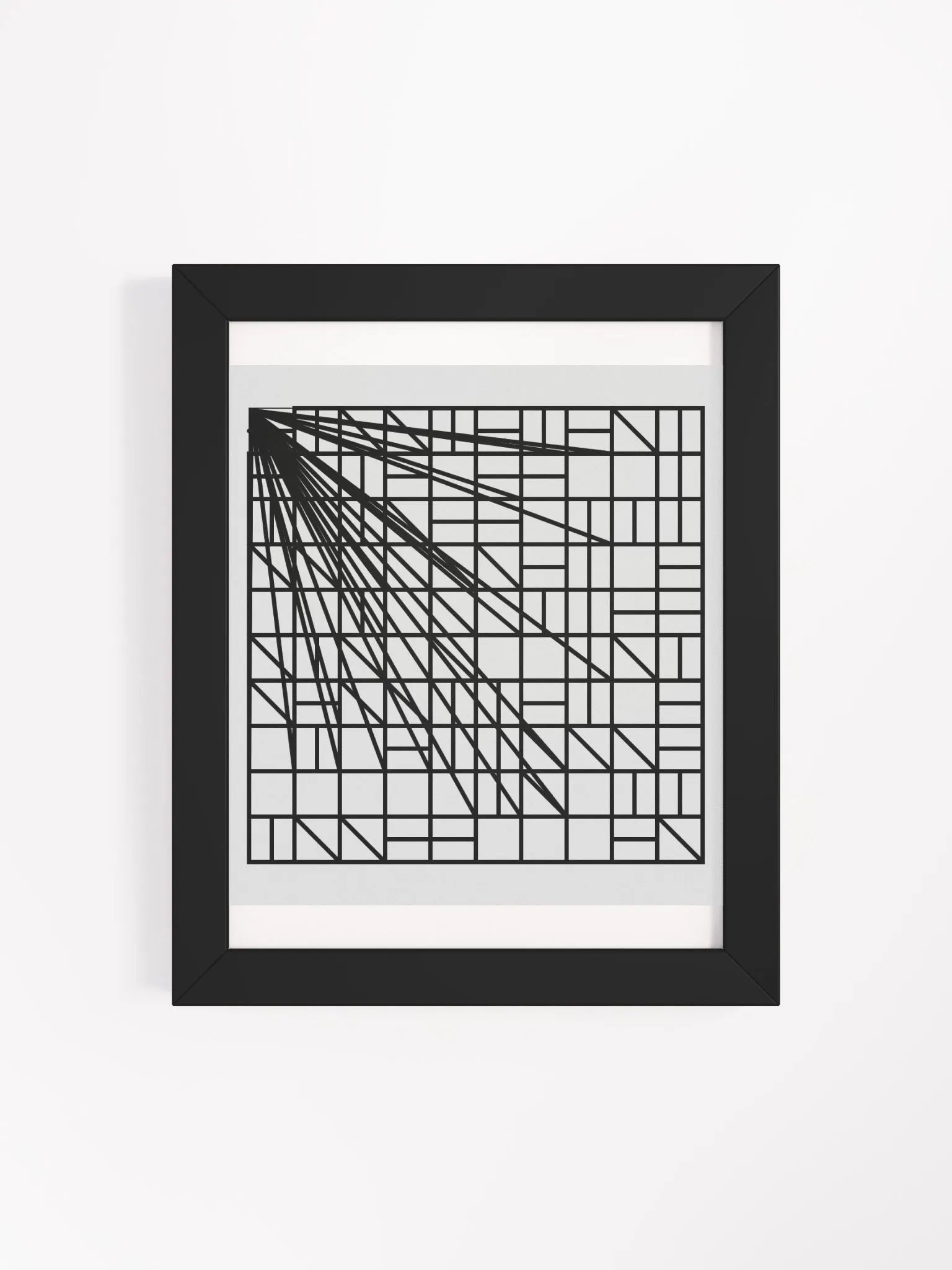 Shatter the Cube Geometric Grid Framed Poster product image (4)
