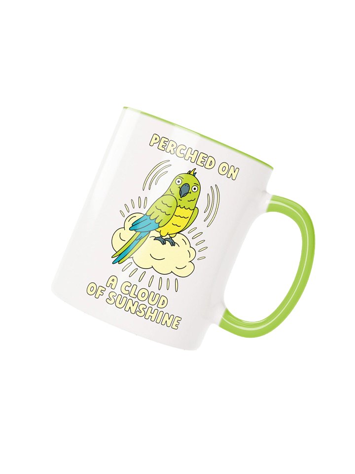 Perched On A Cloud Of Sunshine Cute Silly Funny Parrot Mug product image (1)