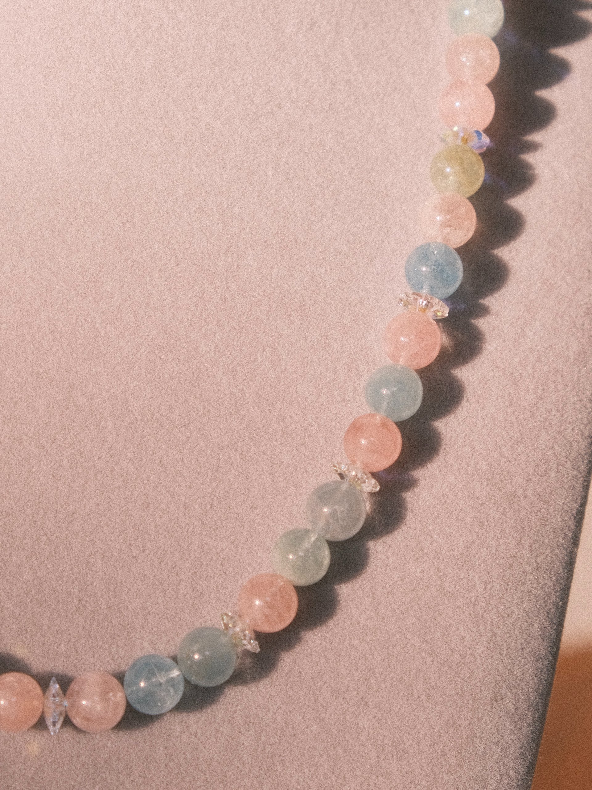 Soft spirit - Aquamarine & morganite necklace product image (4)