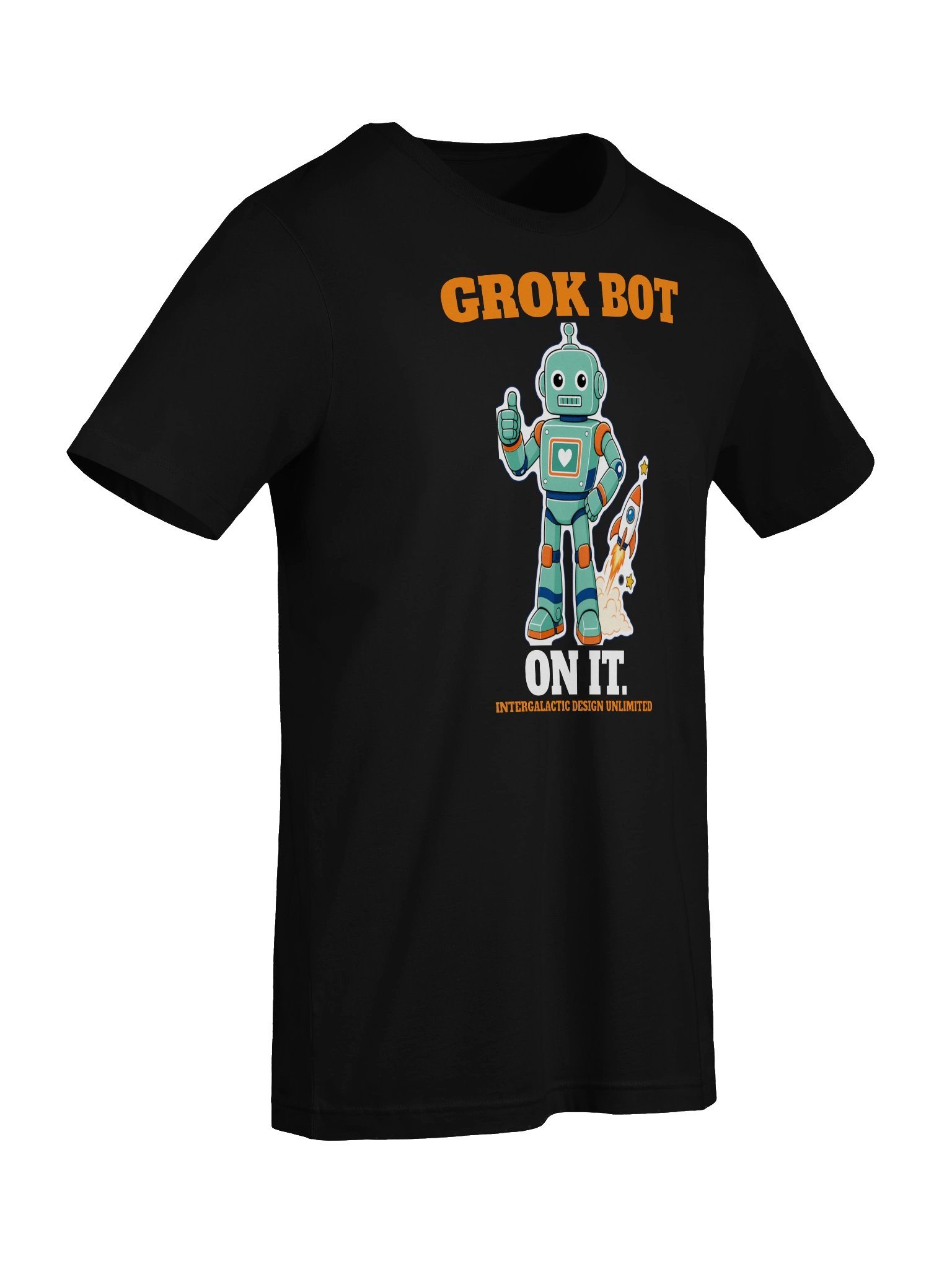 Grok Bot: On It. Retro Robot Tee (Dark) product image (7)