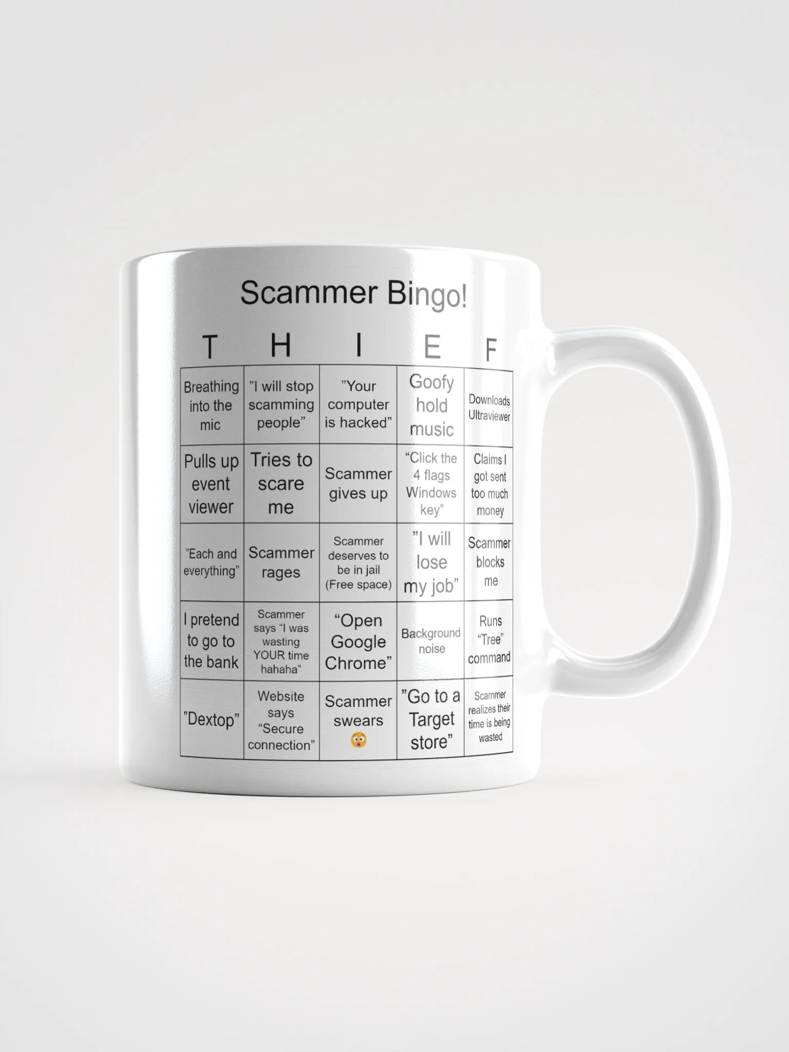 Scammer Bingo! White Glossy Mug product image (1)
