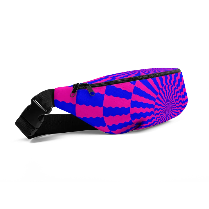 Psychedelic Spiral Festival Fanny Pack, Trippy Illusion Art Techno Lover Rave Bag, Neon Pink Blue Cotton Candy Colors Twisted Accessories product image (2)