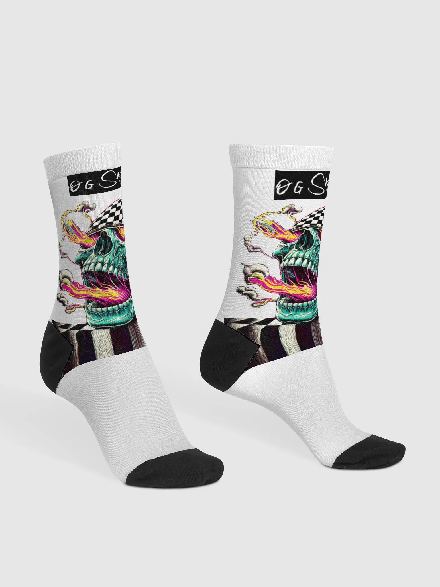 OGSkater ‘Flaming Skull’ Crew Socks – Bold & Sustainable product image (3)