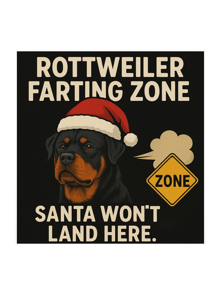 Santa Won't Land Here Rottweiler Sticker product image (3)