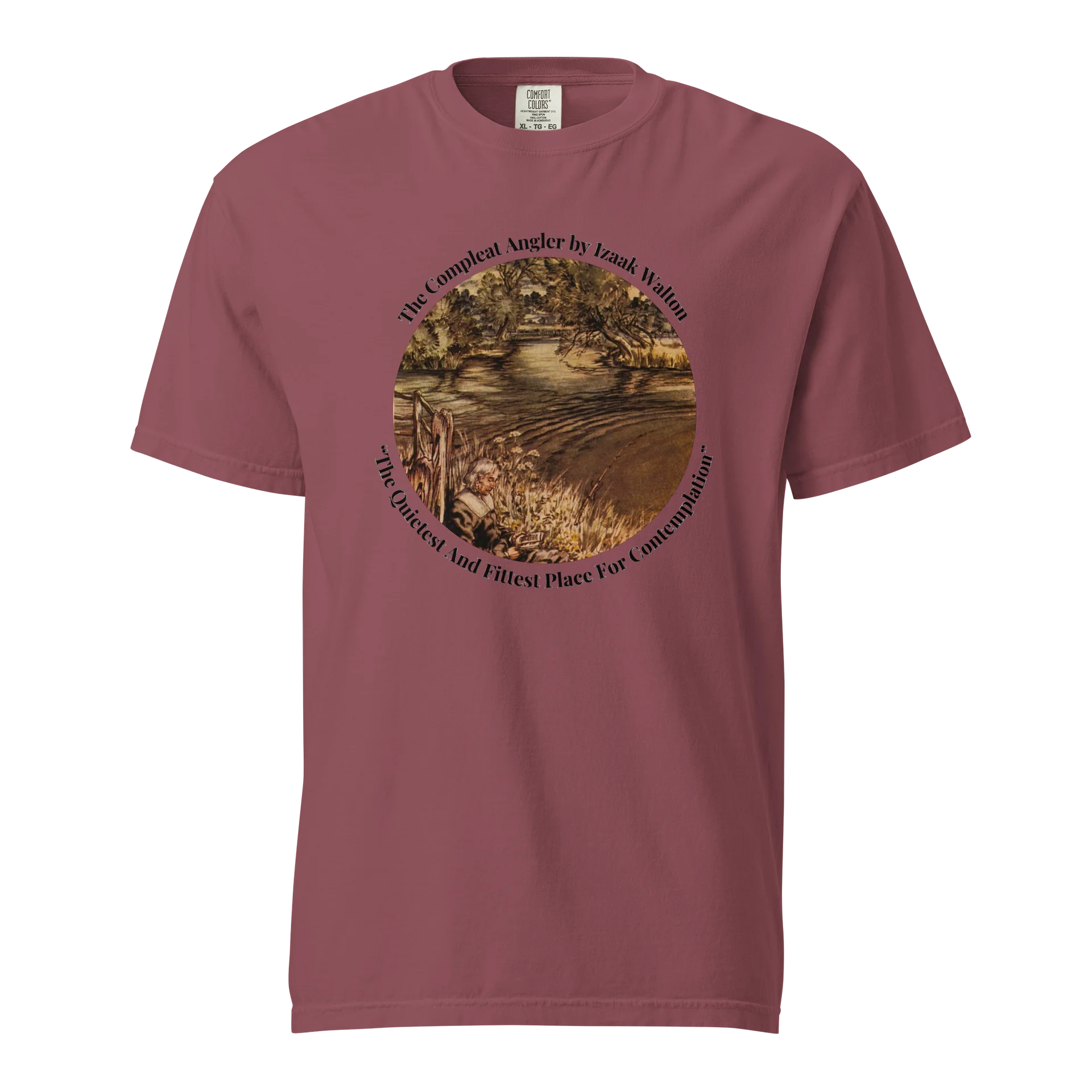 Izaak Walton’s "The Compleat Angler" Quietest and Fittest Place Vintage T-Shirt – Arthur Rackham Heritage Fishing T-Shirt product image (5)