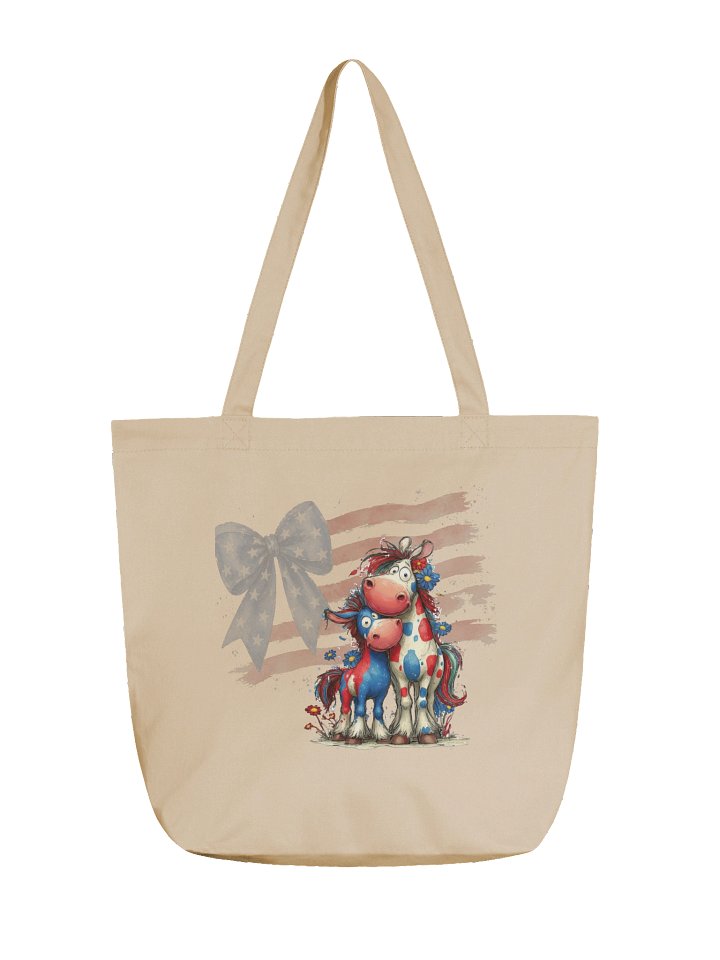Patriotic Horse Tote Bag, Honey's Heart, Country Horse Lover Gift, Americana Farmhouse Market Bag product image (1)