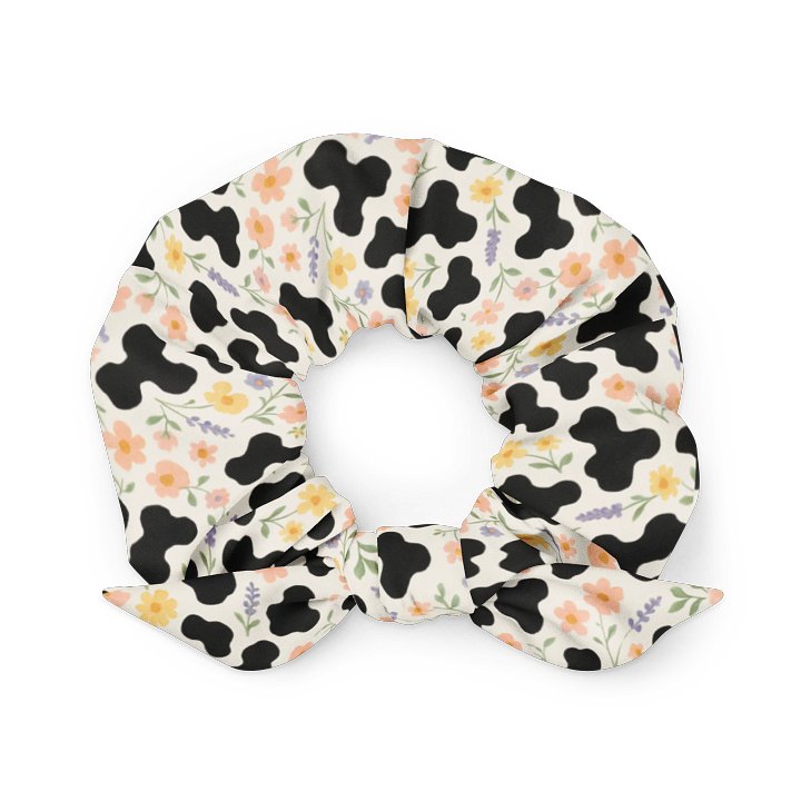Floral Cow Print Scrunchie product image (1)