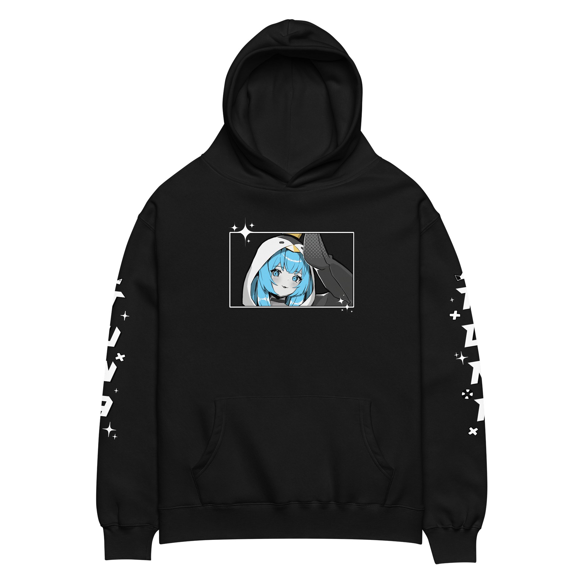 Black & Blue Hoodie Oversized Premium Unisex product image (3)